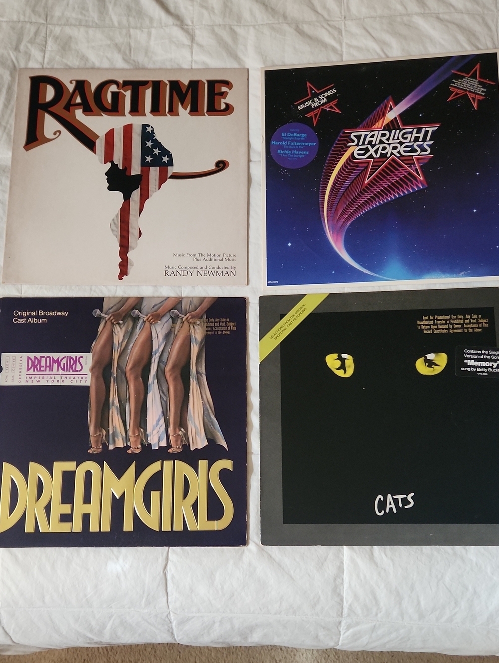 Broadway 4 Vinyl Records - Ragtime, Starlight Express, Dreamgirls, Cats Set 3